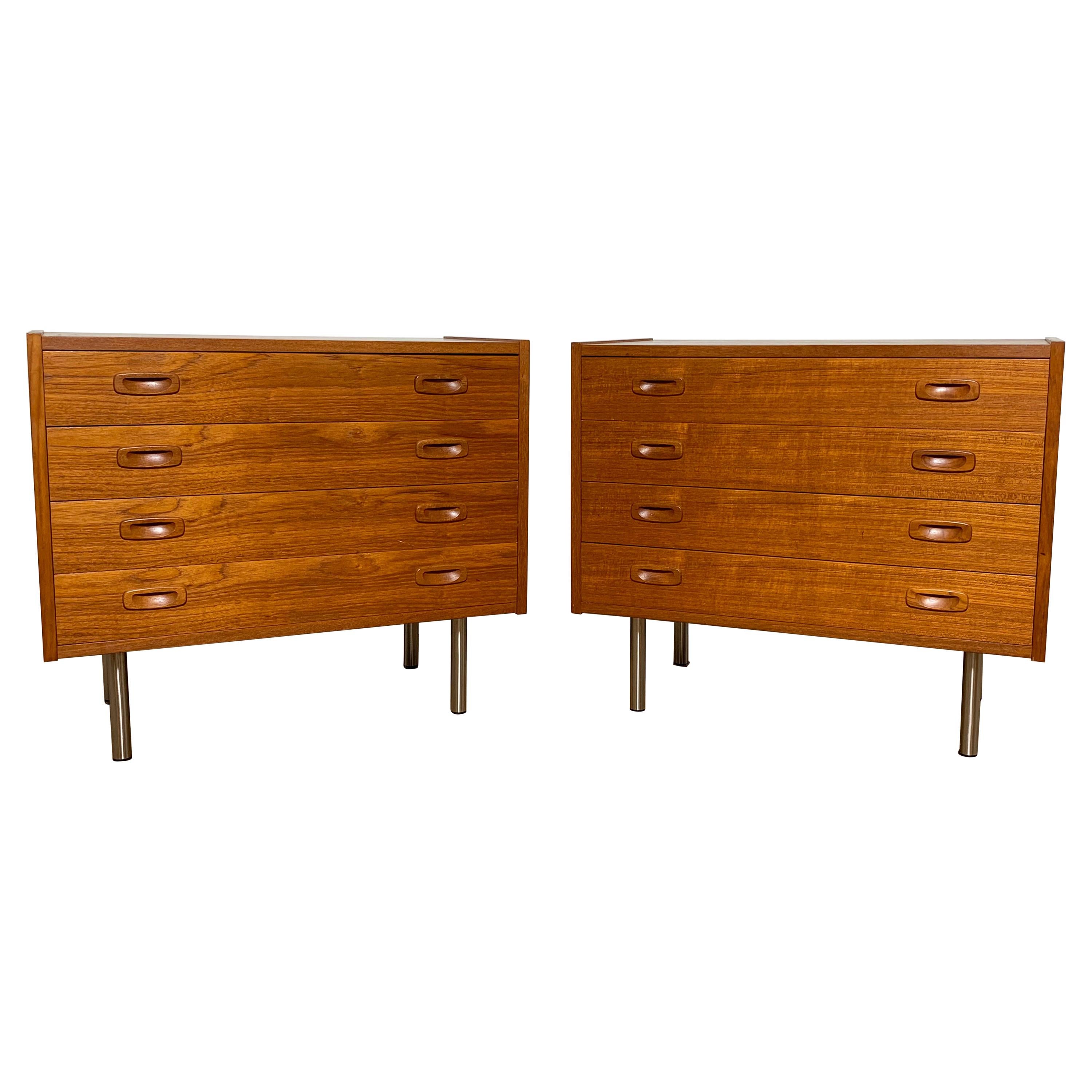 Pair of Danish Teak Dresser Cabinets, Circa 1960s