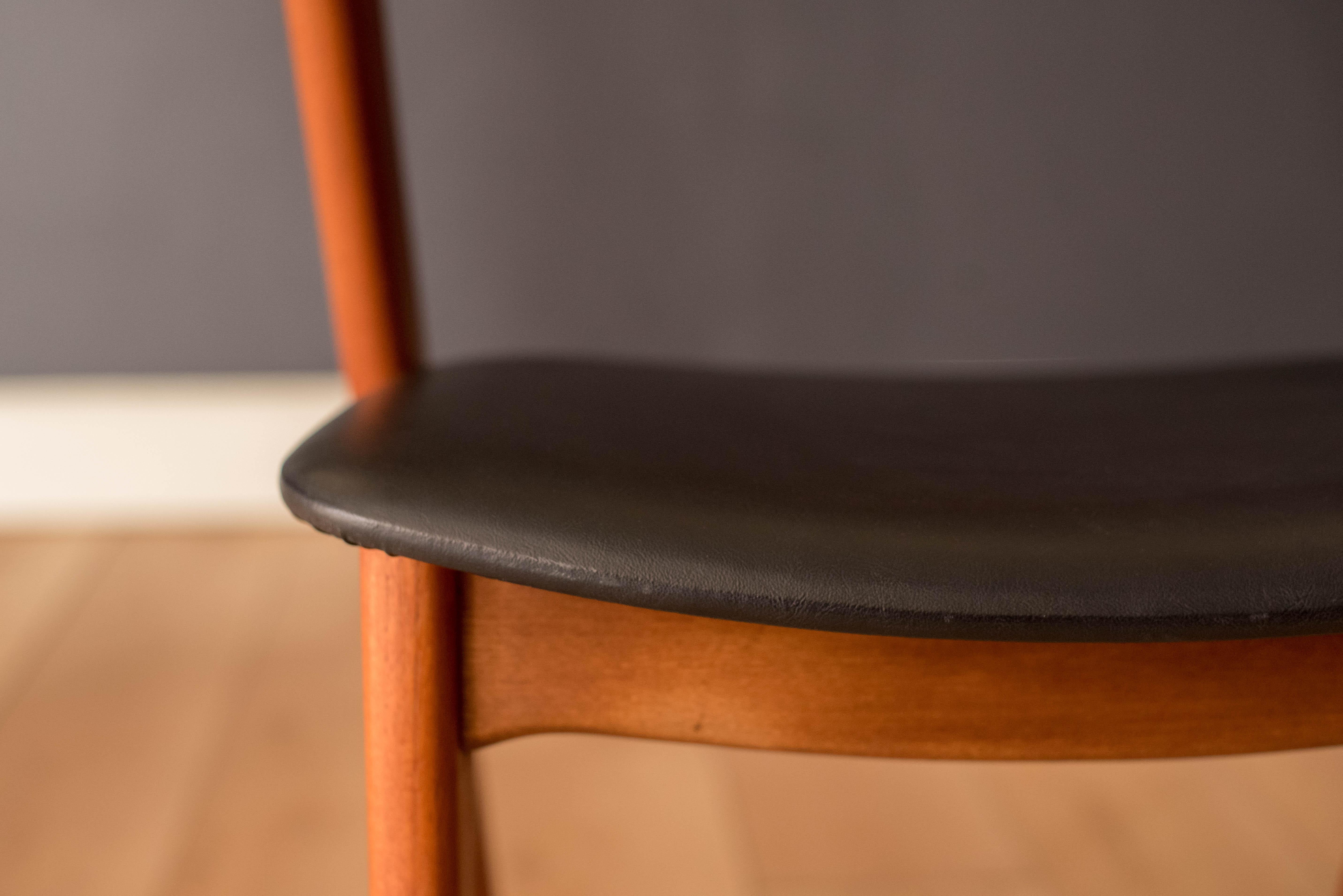 Pair of Danish Teak Erik Kirkegaard Captain Dining Chairs for Høng Stolefabrik 6