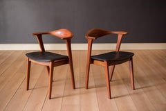 Paire de chaises de salle à manger de capitaine danois en teck Erik Kirkegaard pour Høng Stolefabrik