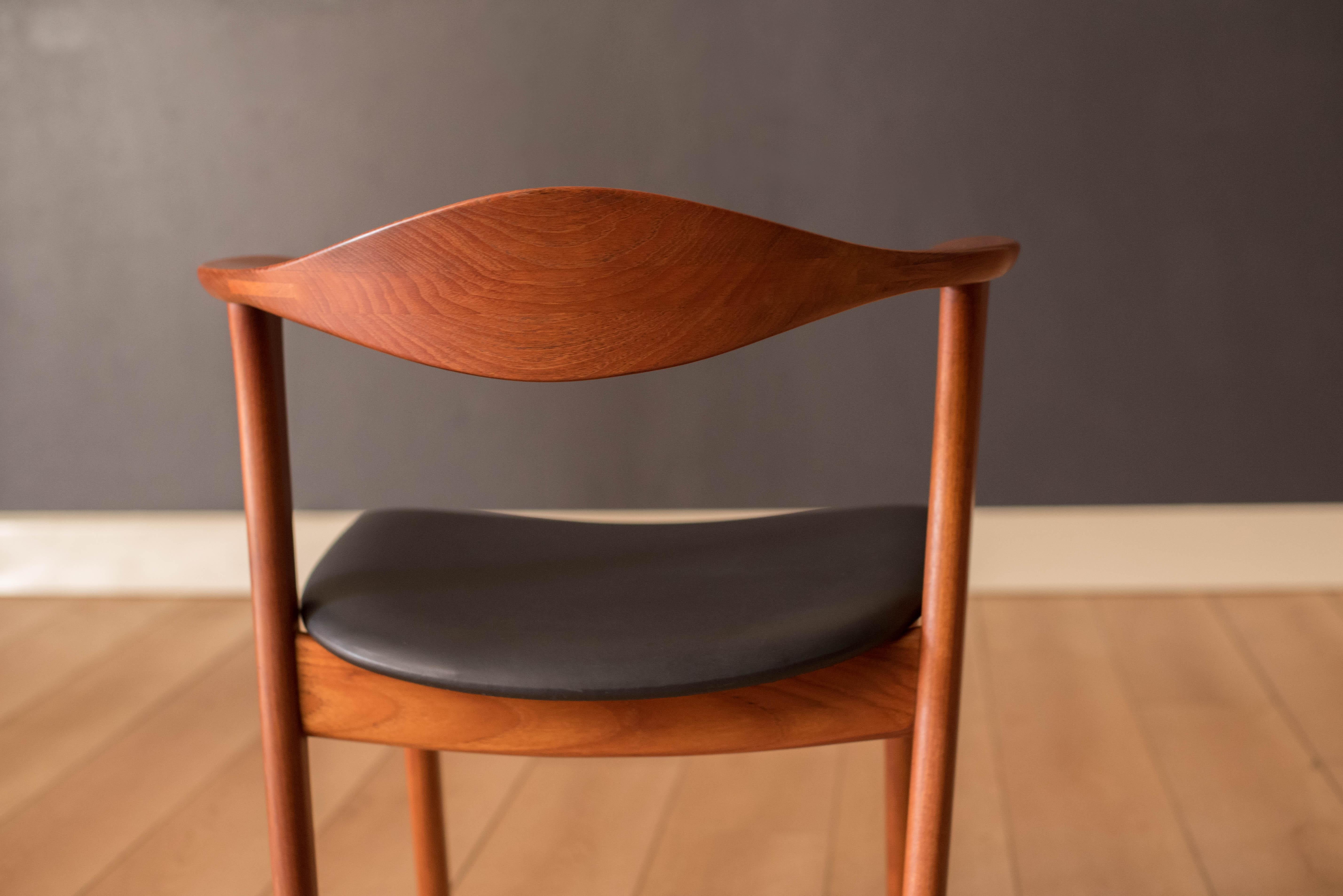 Pair of Danish Teak Erik Kirkegaard Captain Dining Chairs for Høng Stolefabrik 4