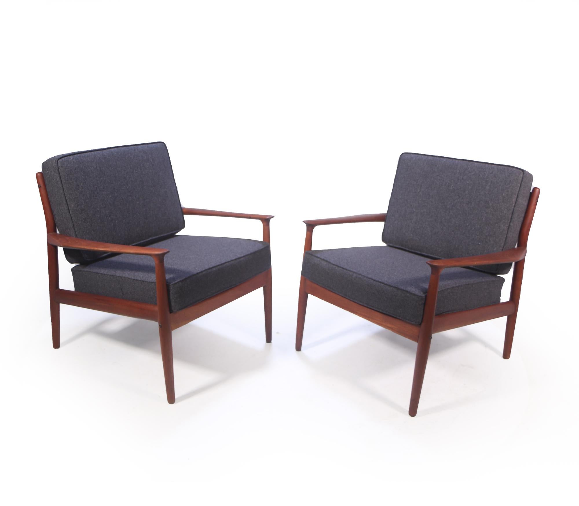 Pair of Danish Teak Lounge Armchairs 7