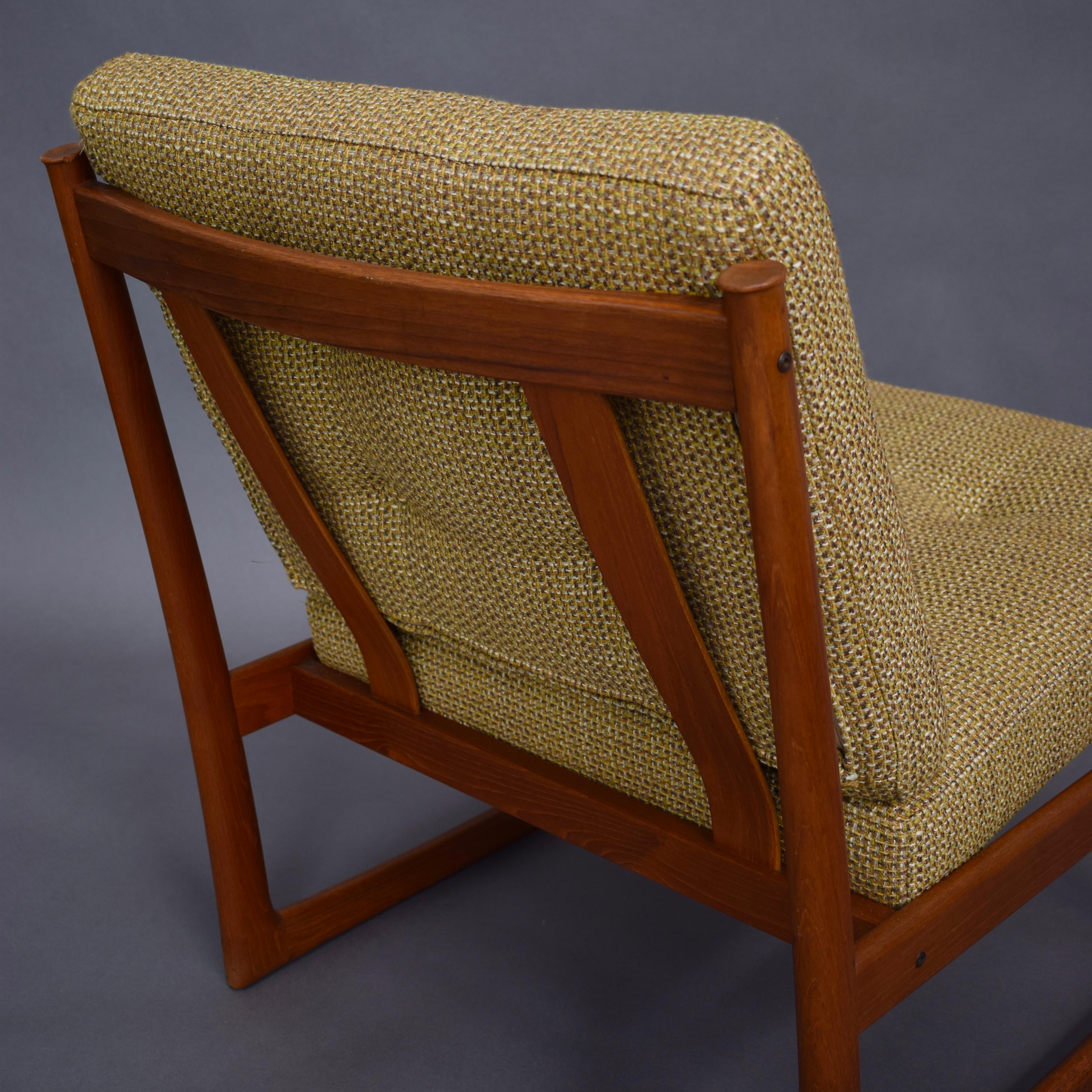 Fabric Pair of Danish Teak Lounge Chairs by Peter Hvidt and Orla Mølgaard, circa 1960