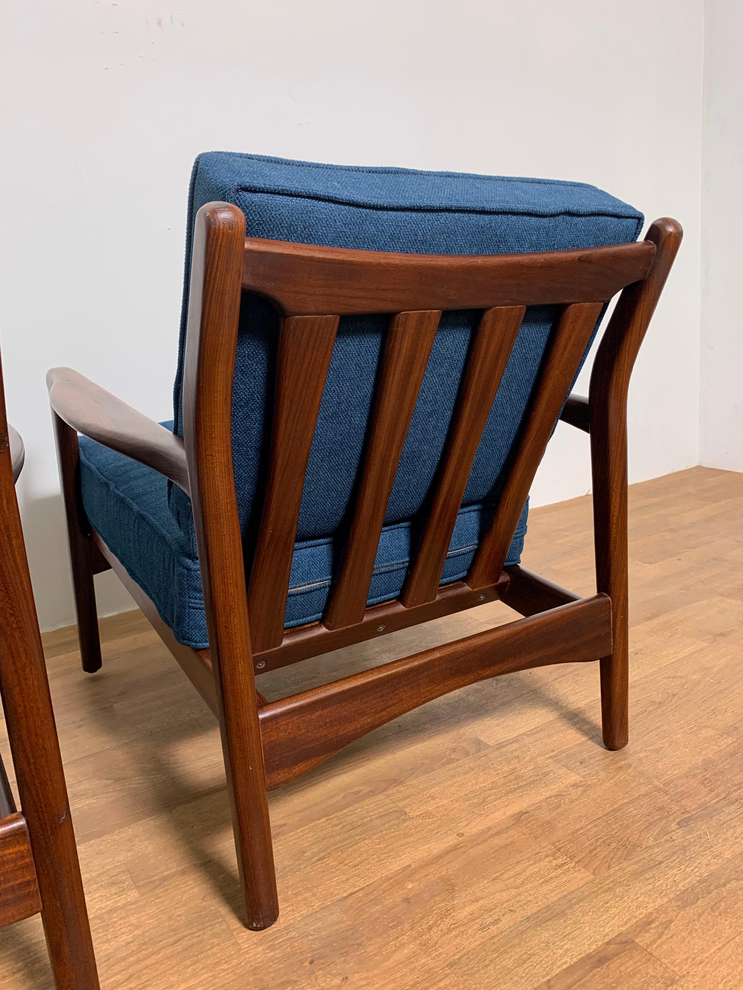 Mid-20th Century Pair of Danish Teak Lounge Chairs, Circa 1960s