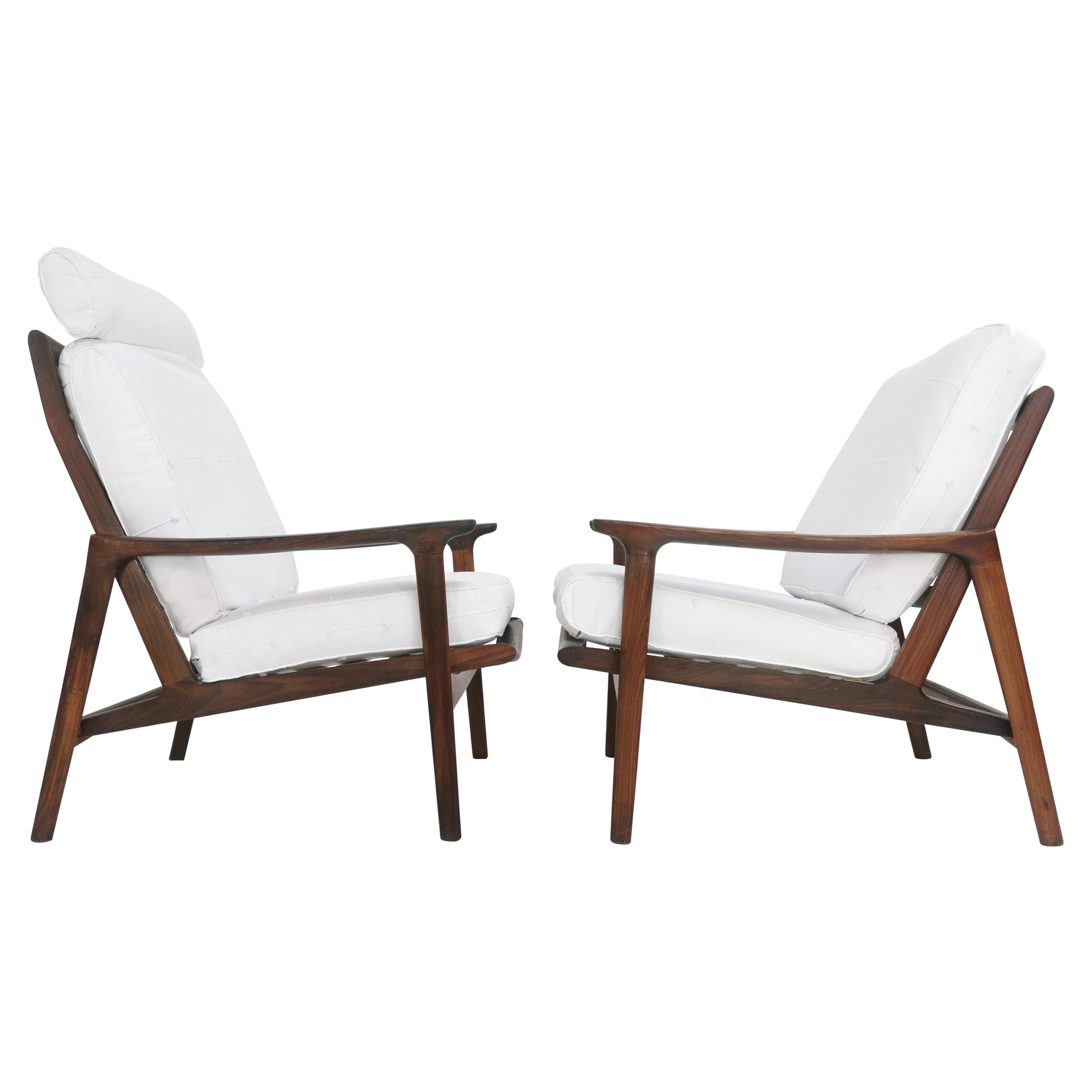 Pair of Guy Rogers Teak Lounge Easy Armchairs Mid Century Danish Design, 1960s