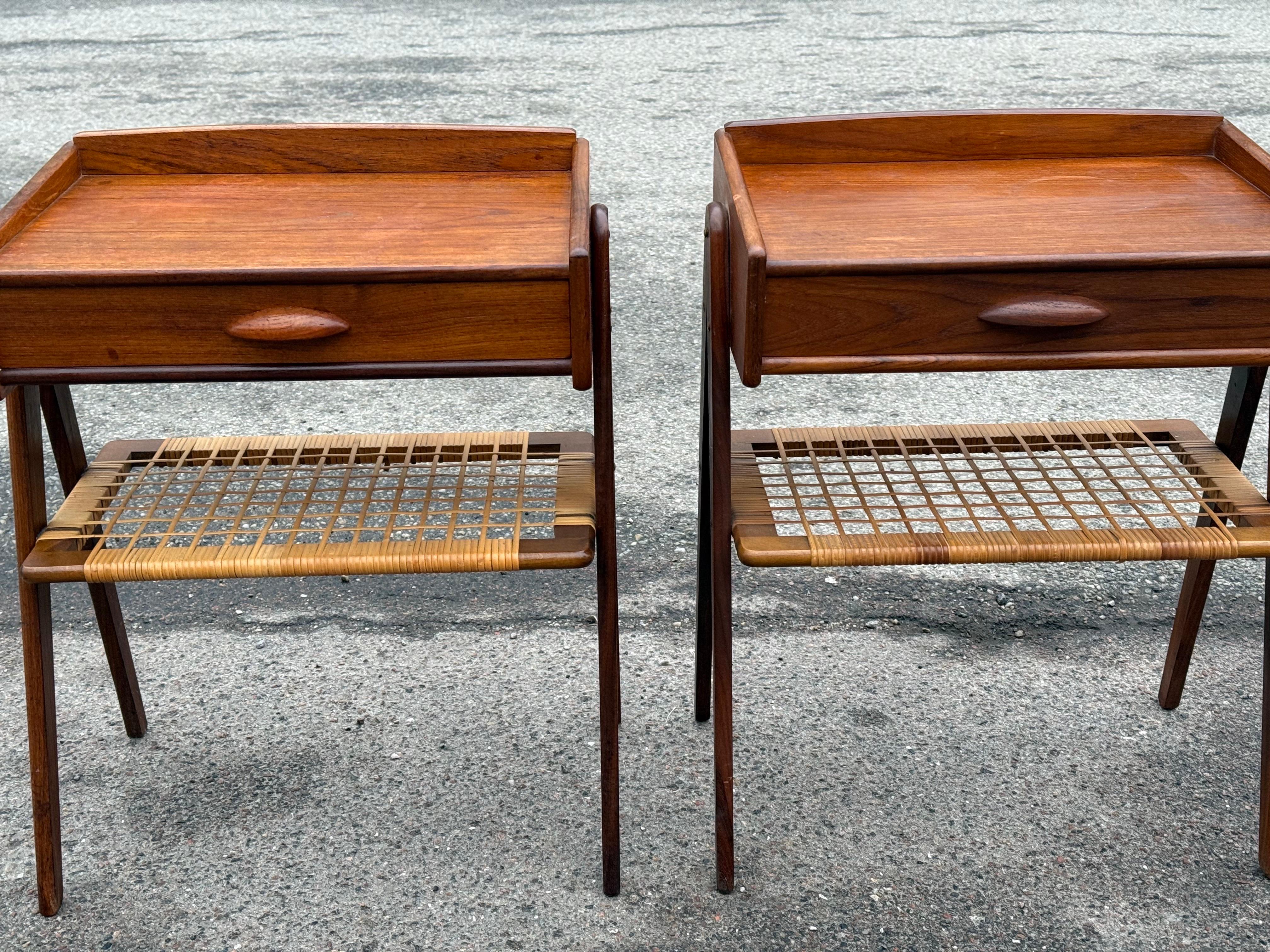 Mid-20th Century Pair of Danish teak night stands from the 1960s by Søren Rasmussen