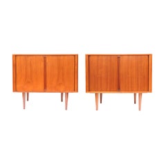 Pair of Danish Teak Record Player/Bar Cabinets by Kai Kristiansen for FM Møbler