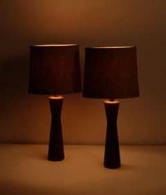 Coppia di lampade da tavolo danesi in teak, anni '60