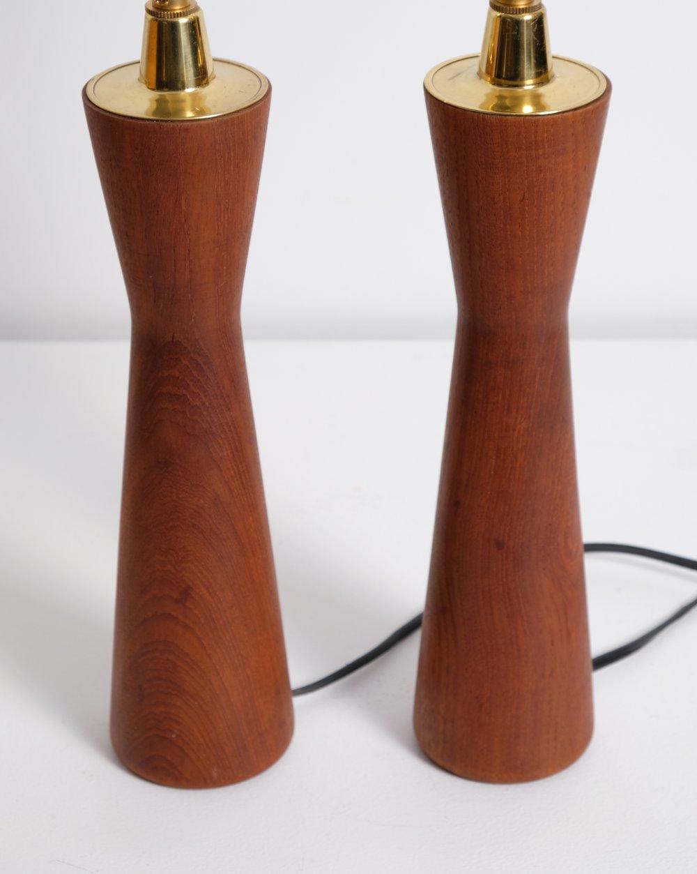 Mid-Century Modern Pair of Danish Teak Table Lamps, 1960s
