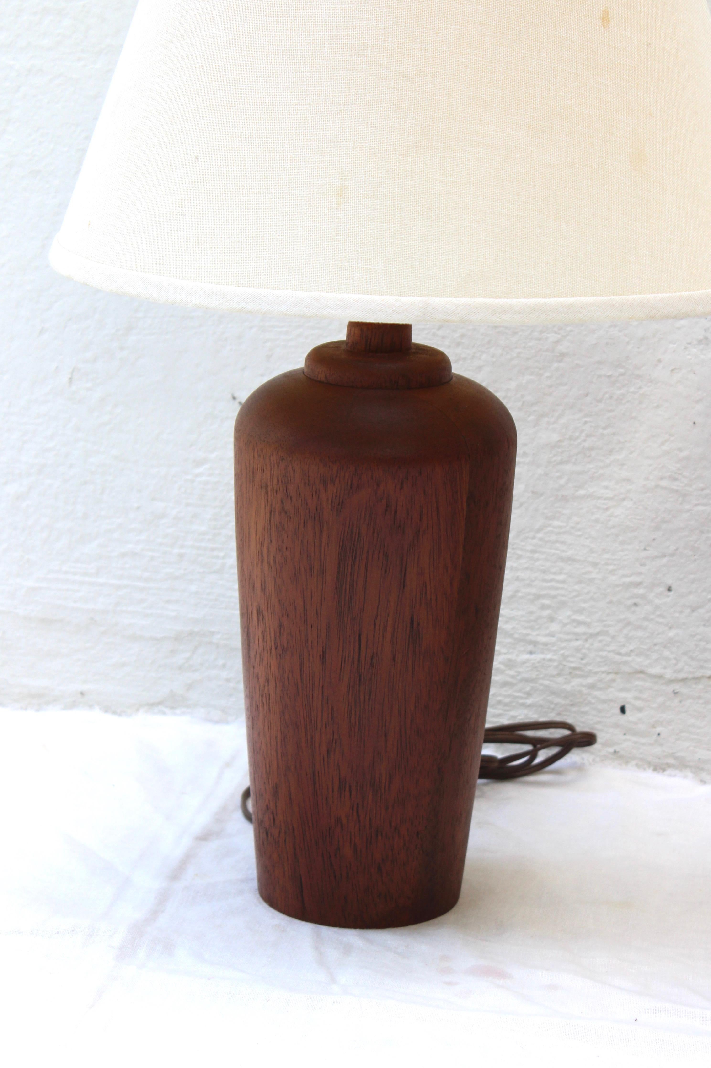 Pair of Danish Teak Table Lamps In Excellent Condition In East Hampton, NY