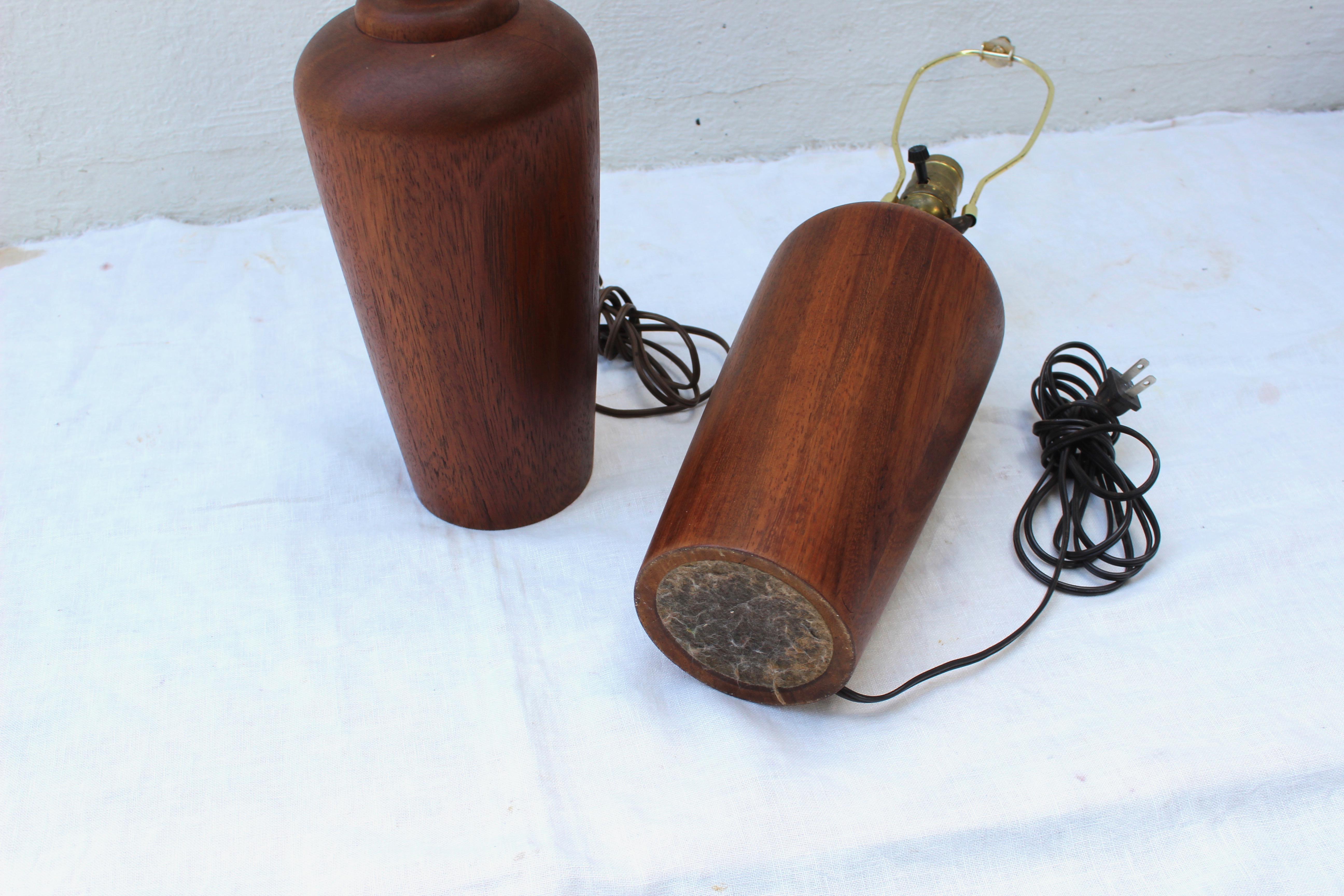 Pair of Danish Teak Table Lamps 2