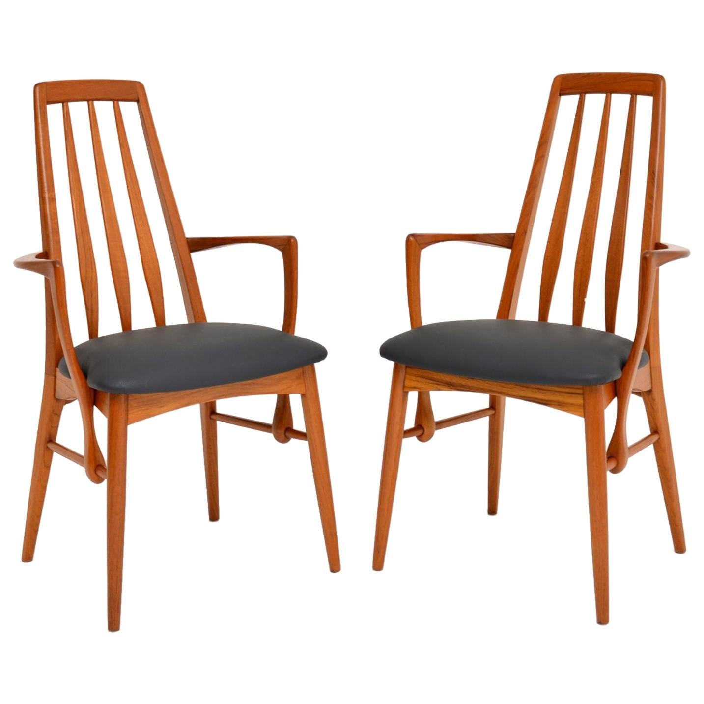 Pair of Danish Teak Vintage Carver Armchairs by Niels Koefoed