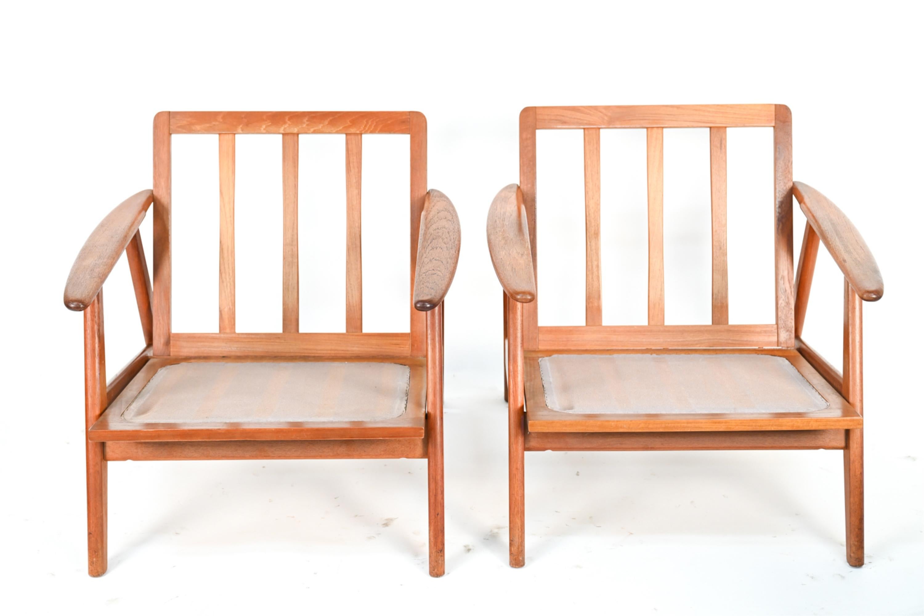 Pair of Danish Teak Easy Chairs For Sale 6