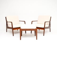 Paire de fauteuils et tabouret danois Vintage par Arne Vodder