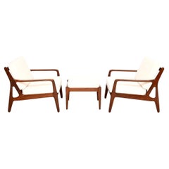 Paire de fauteuils et tabouret danois Vintage par Arne Vodder