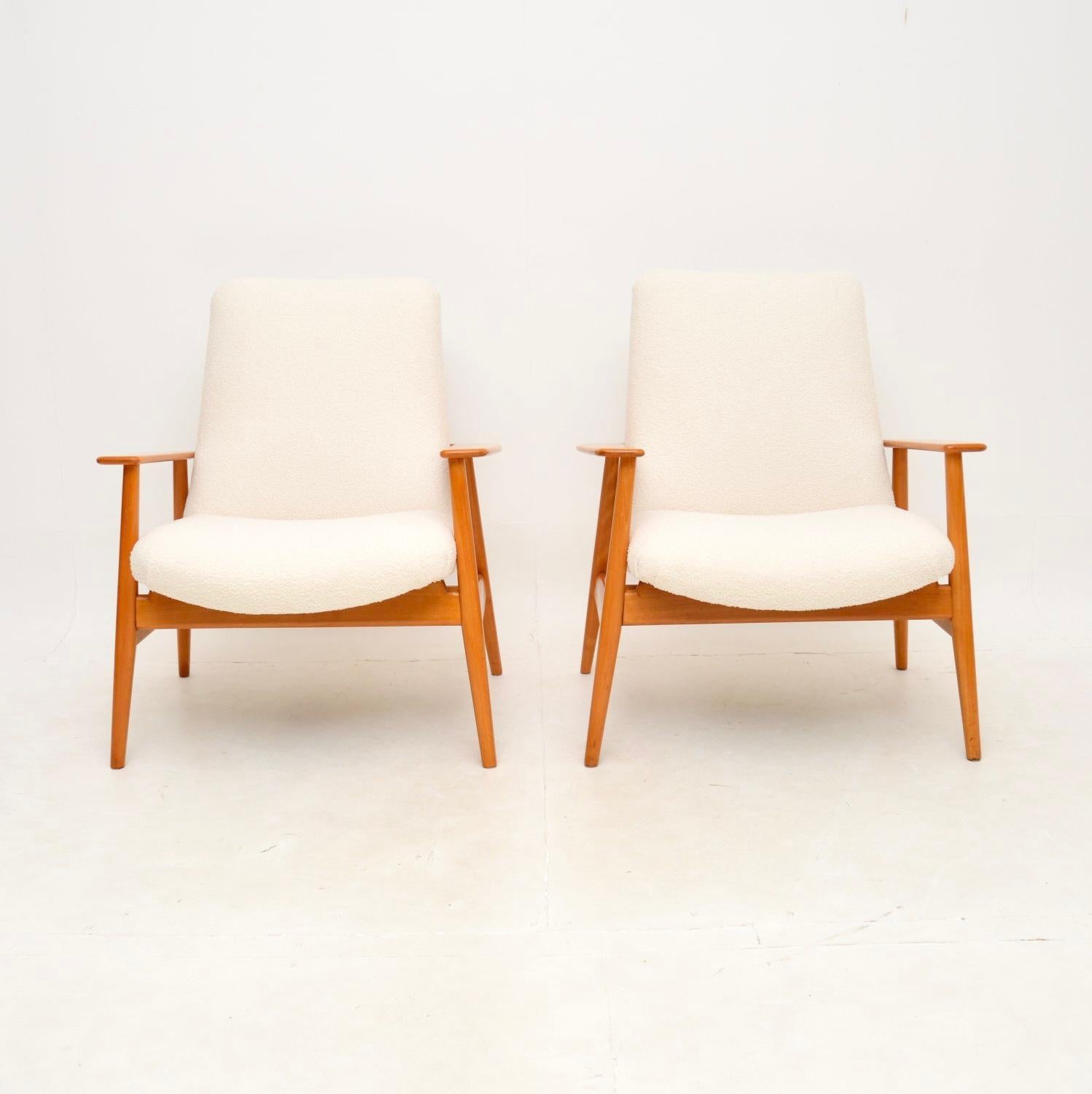 Mid-Century Modern Pair of Danish Vintage Armchairs For Sale
