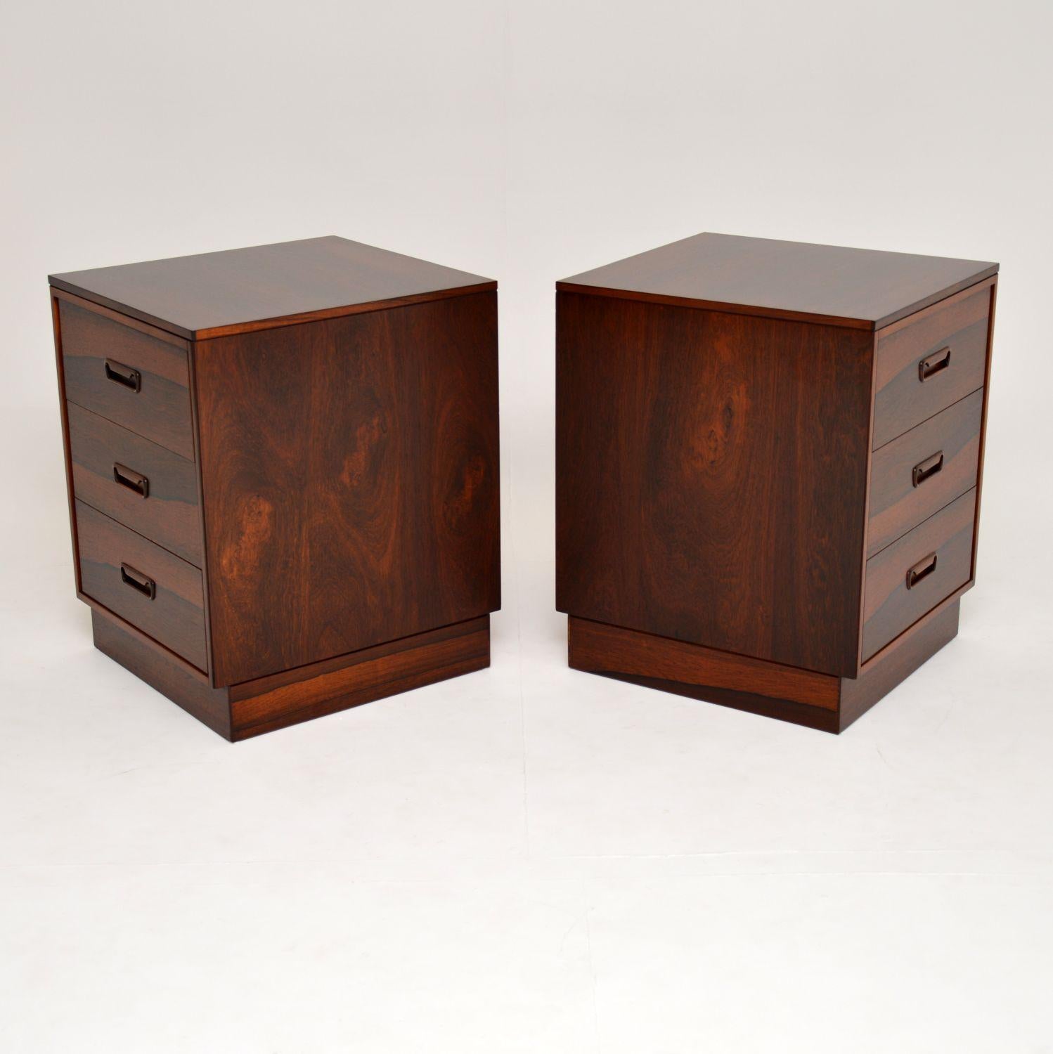 Mid-Century Modern Pair of Danish Vintage Bedside Chests