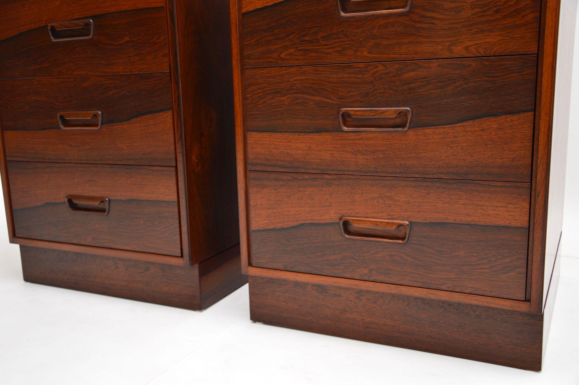 20th Century Pair of Danish Vintage Bedside Chests