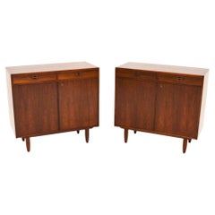 Danish Mid-Century Modern Wood Cabinets, Vintage Pair, 1960