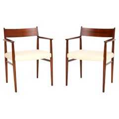 Pair of Danish Vintage Carver Armchairs by Arne Vodder