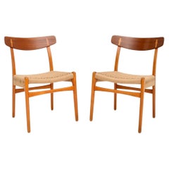 Pair of Danish Vintage CH-23 Chairs by Hans Wegner for Carl Hansen