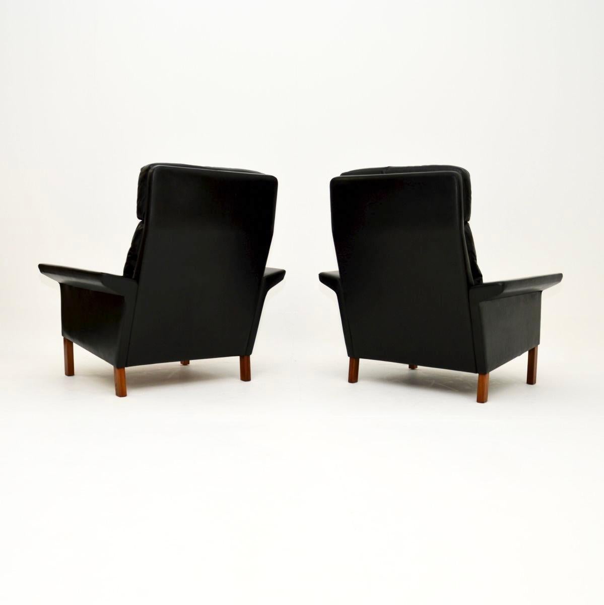 Paar dänische Vintage Leder Sessel (Dänisch) im Angebot