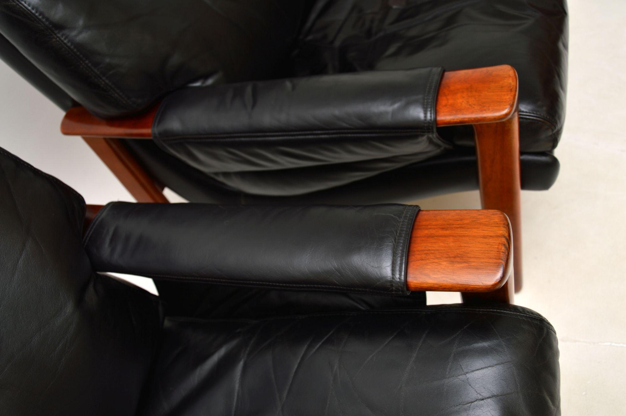 Pair of Danish Vintage Leather Armchairs 2