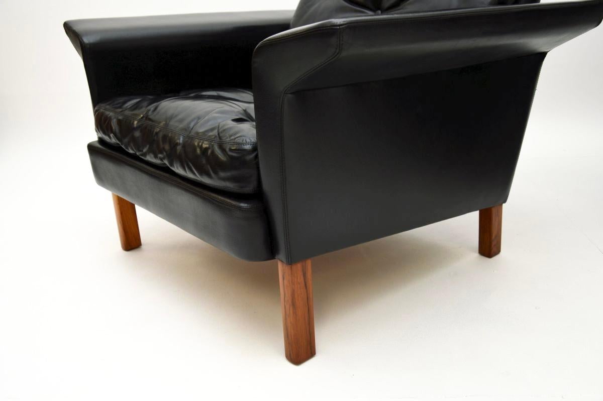 Paar dänische Vintage Leder Sessel im Angebot 1