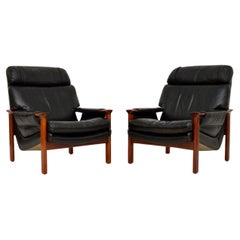 Pair of Danish Vintage Leather Armchairs