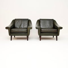 Pair of Danish Vintage Leather Matador Armchairs by Aage Christiansen