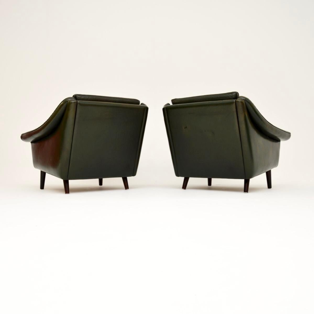 Mid-20th Century Pair of Danish Vintage Leather Matador Armchairs by Aage Christiansen For Sale