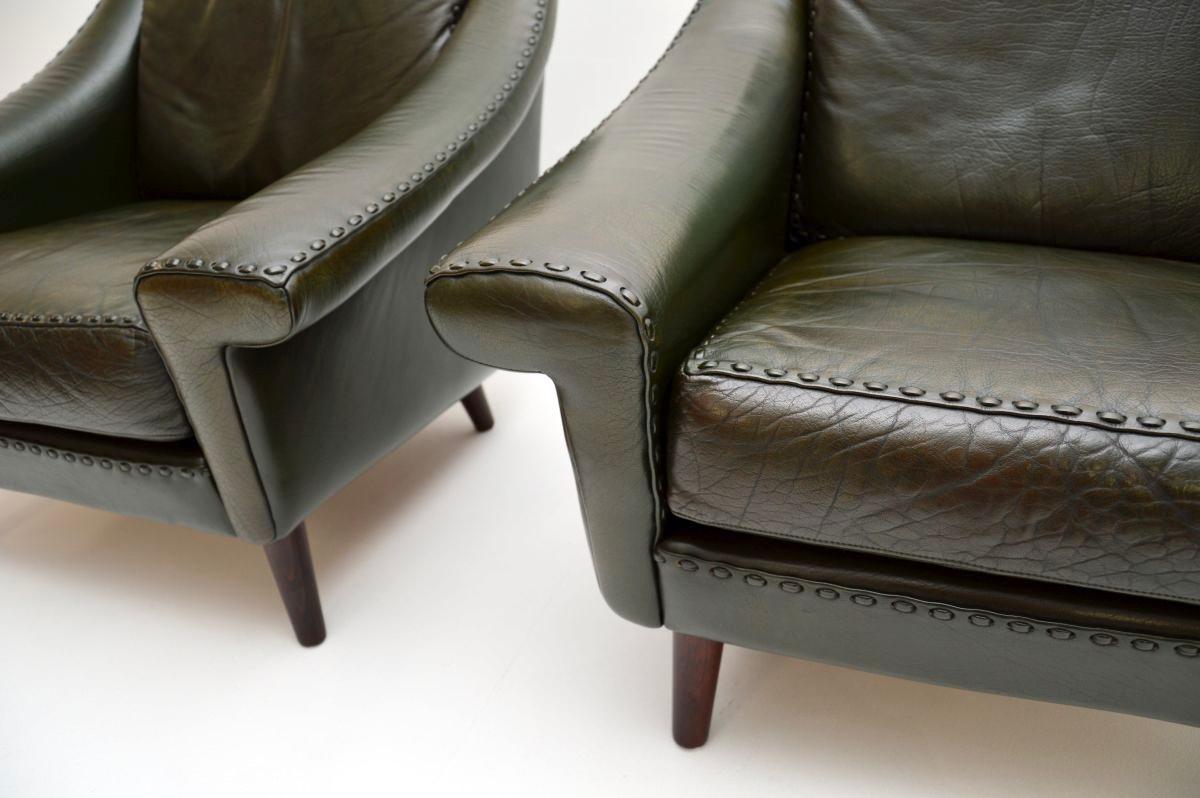 Paire de fauteuils Matador danois vintage en cuir par Aage Christiansen en vente 2