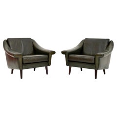 Pair of Danish Vintage Leather Matador Armchairs by Aage Christiansen