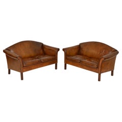 Pair of Danish Vintage Leather Sofas