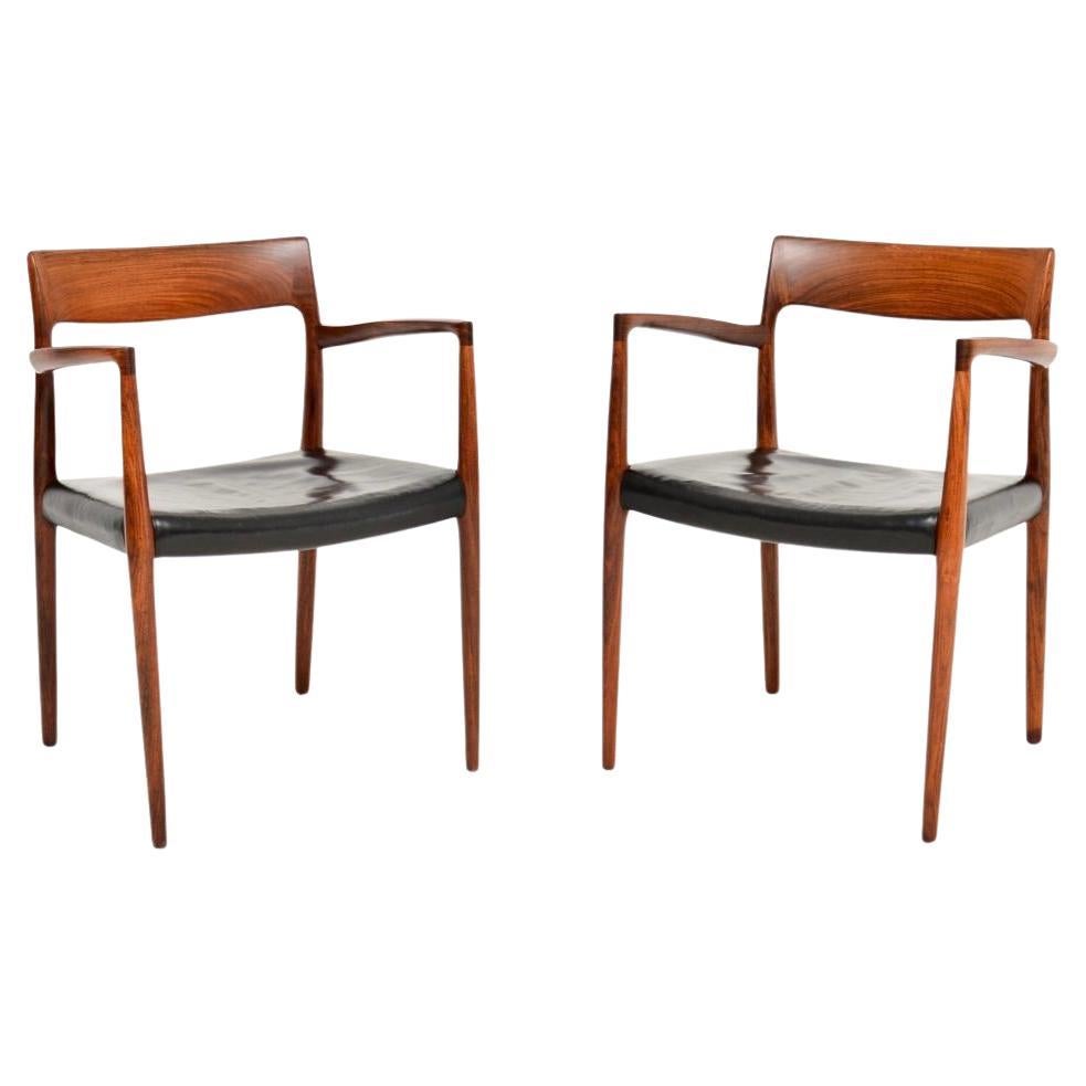 Pair of Danish Vintage Model 57 Chairs by Niels Moller For Sale