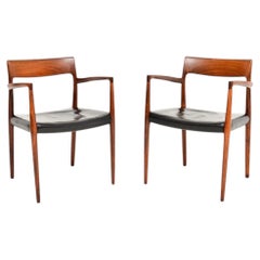 Pair of Danish Vintage Model 57 Chairs by Niels Moller