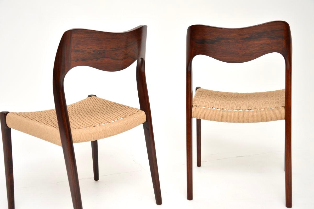 Mid-20th Century Pair of Danish Vintage Model 71 Chairs by Niels Moller For Sale