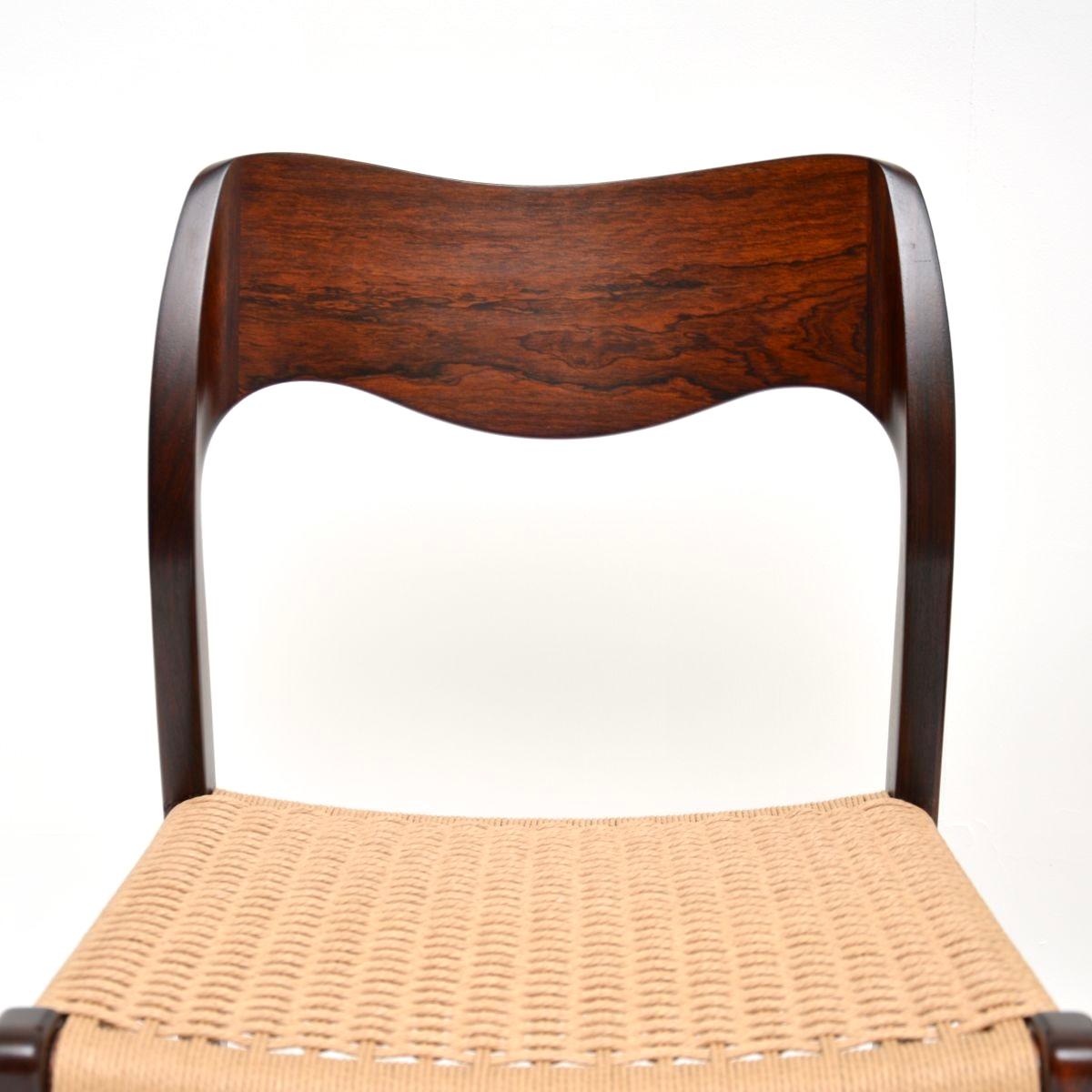 Papercord Pair of Danish Vintage Model 71 Chairs by Niels Moller For Sale