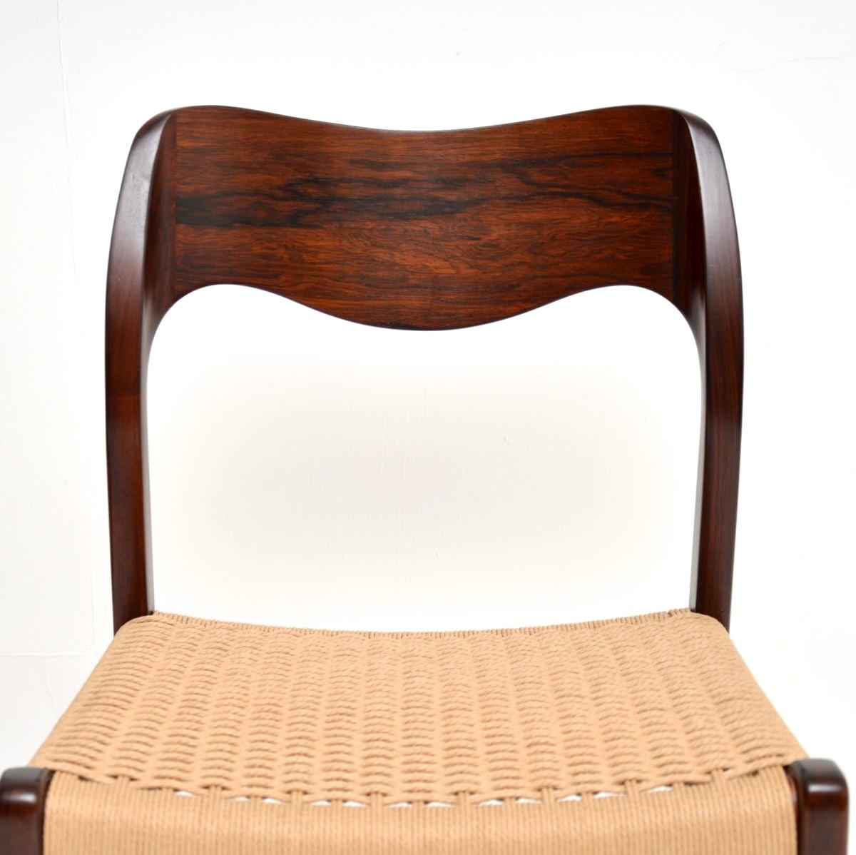 Pair of Danish Vintage Model 71 Chairs by Niels Moller For Sale 1