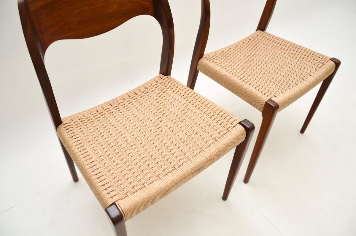 Pair of Danish Vintage Model 71 Chairs by Niels Moller 2