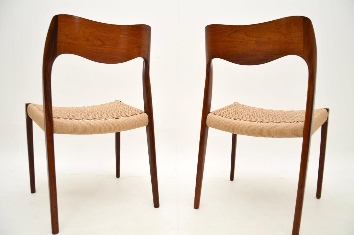 Pair of Danish Vintage Model 71 Chairs by Niels Moller 3