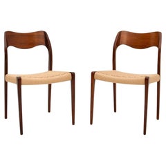Pair of Danish Vintage Model 71 Chairs by Niels Moller