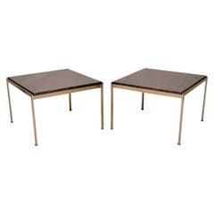 Pair of Danish Vintage Steel and Granite Side Tables