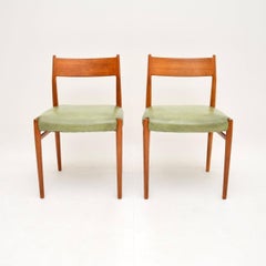 Paire de chaises danoises vintage en teck et cuir par Arne Vodder