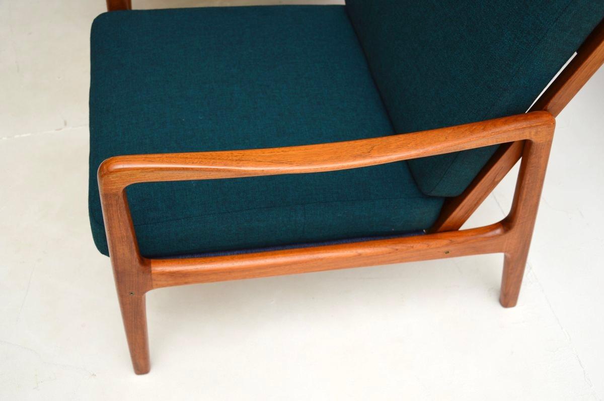 Pareja de sillones daneses vintage de teca de Ole Wanscher en venta 3