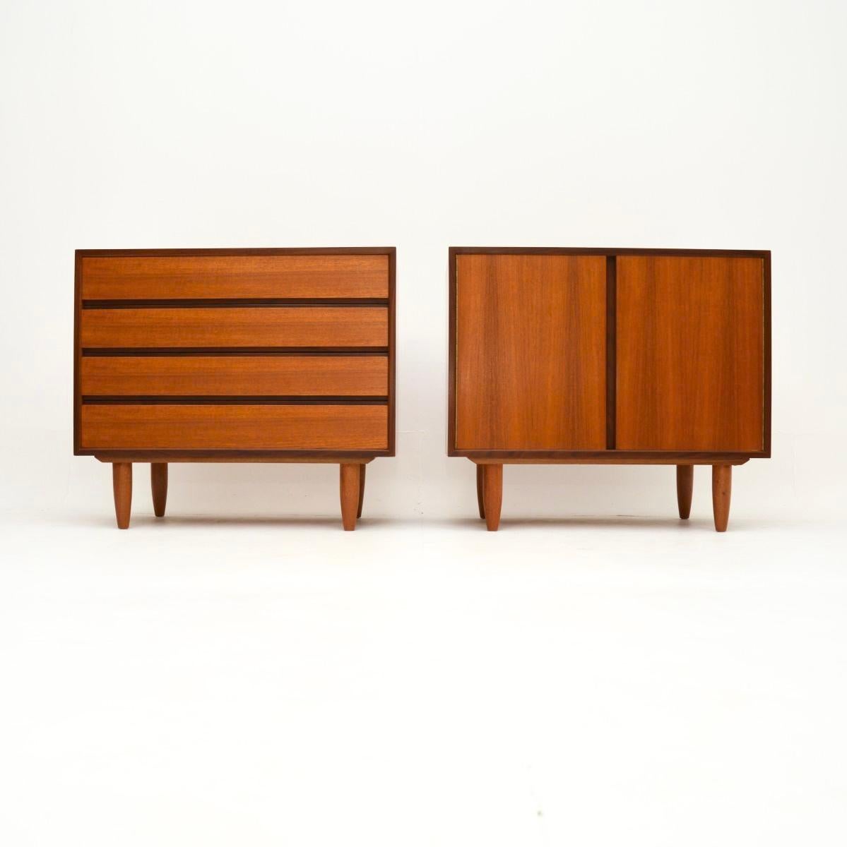 A stunning pair of Danish vintage teak cabinets / sideboard by Poul Cadovius. They date from the 1960’s, they were designed by Poul Cadovius and made in Denmark by his company, Cado.

They have a fantastic minimal and stylish design, the quality is