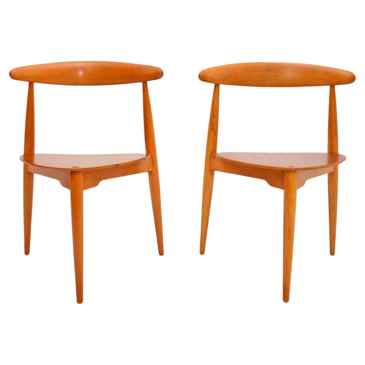 Pair of Danish Vintage Teak Heart Chairs
