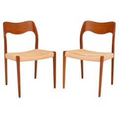 Pair of Danish Vintage Teak Model 71 Chairs by Niels Moller