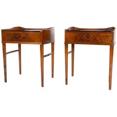 Pair of Danish Walnut Bedside Tables, 1950s