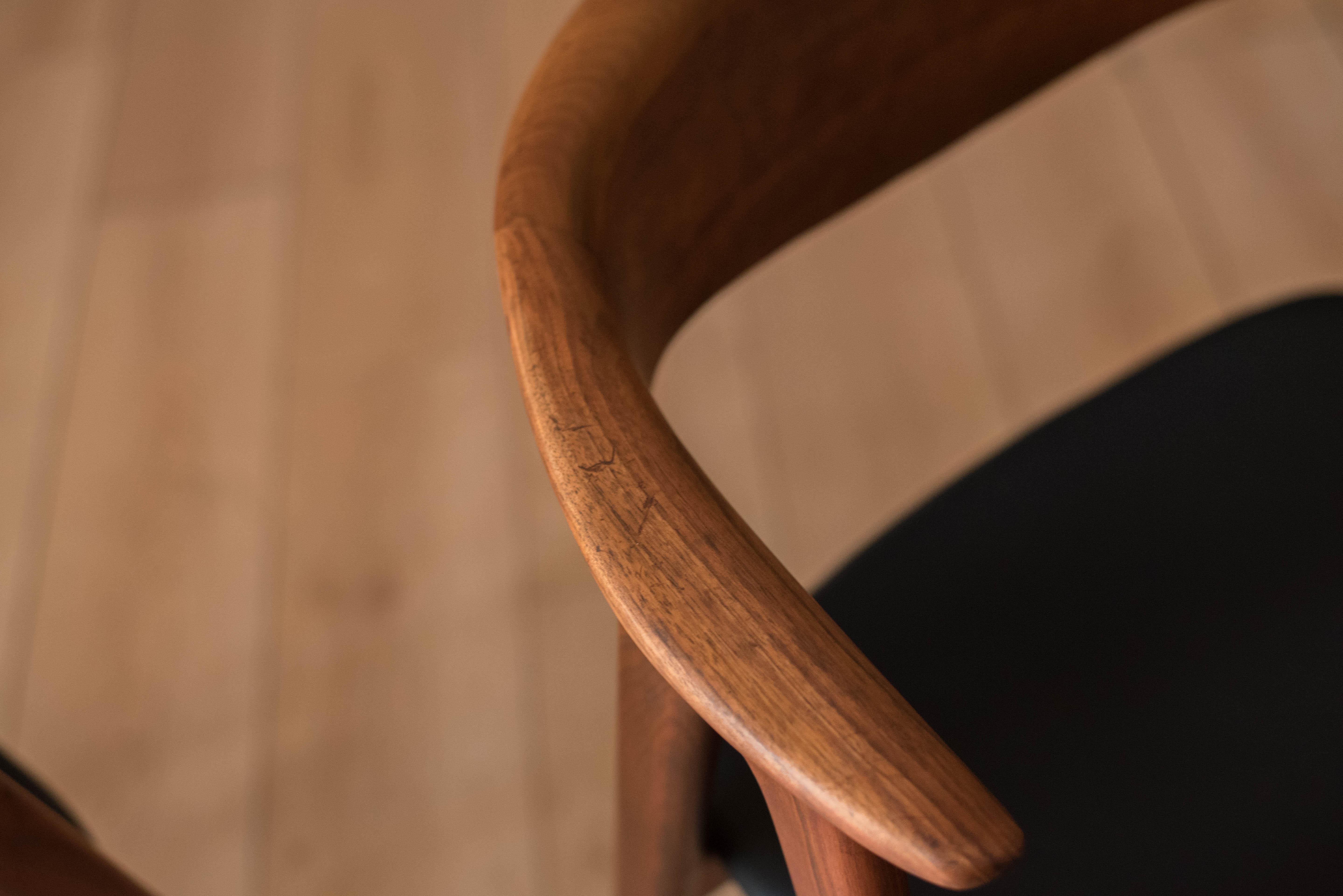 Pair of Danish Walnut Compass Dux Dining Chairs by Erik Kirkegaard  8