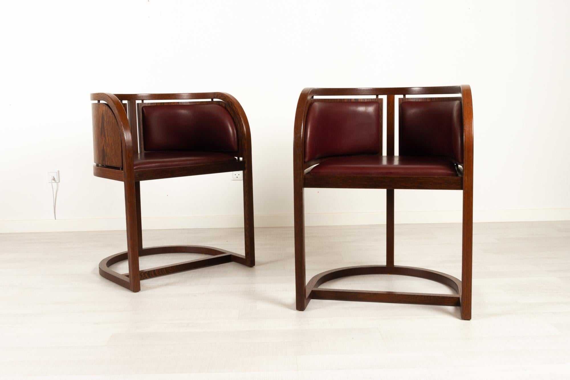 Pair of Danish Wengé armchairs by Thorup & Bonderup, 1970s
Set of two very rare armchairs designed by Torsten Thorup and Claus Bonderup exclusively for display at the Georg Jensen showroom in Copenhagen. Georg Jensen is a world renowned Danish